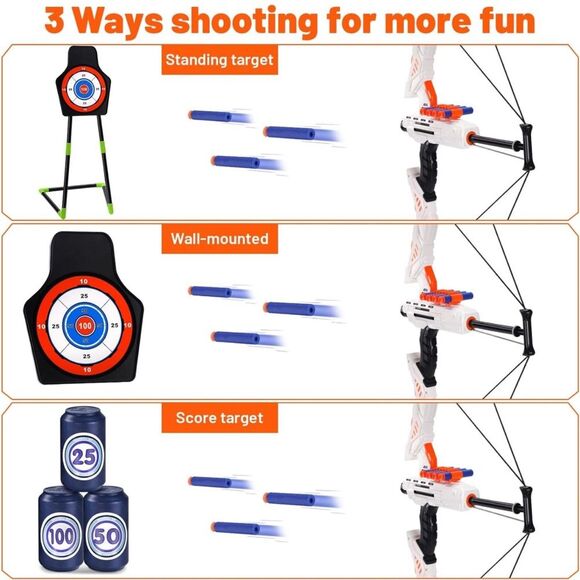 Bow Arrow Set  Kids Toys Archery Set Standing Target Game Toys Boys & Girls OW - Picture 6 of 9